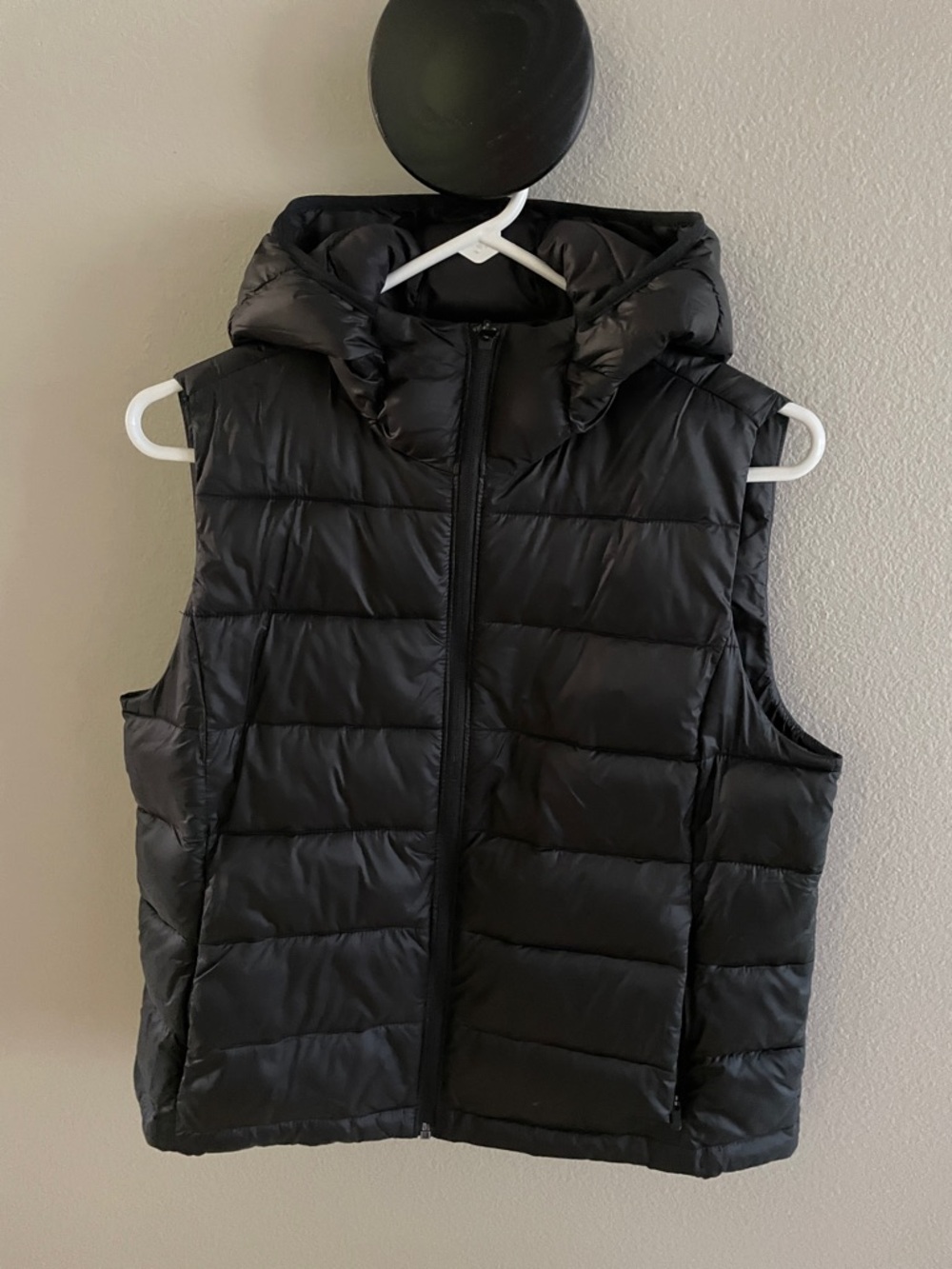 Black Quilted Puffer Vest with Hood